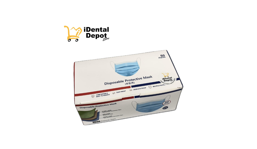 CUBREBOCAS iDENTAL DEPOT TELA C/3 CAPAS C/RESORTE AZULES