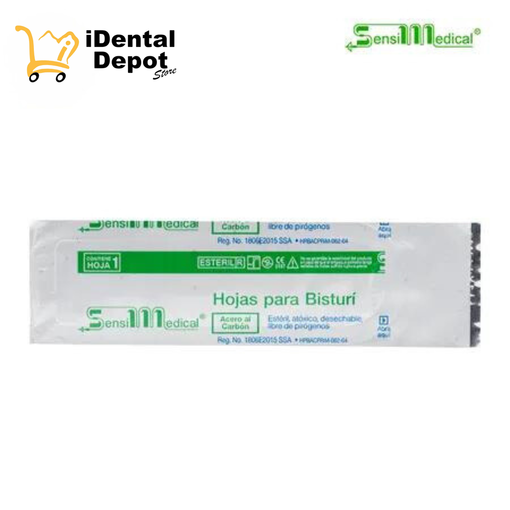 HOJA BISTURI #15 SENSIMEDICAL DE ACERO AL CARBON