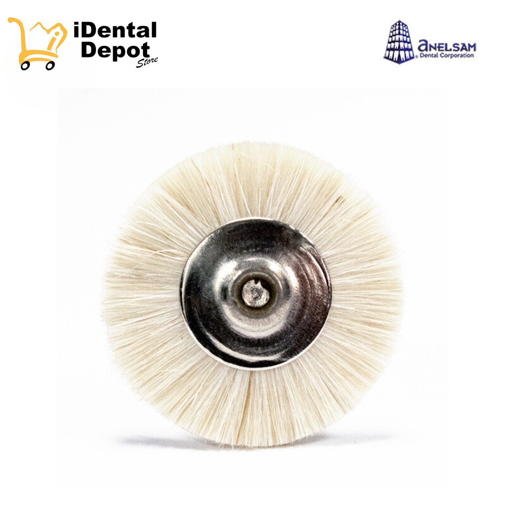 CEPILLO DE LANA BLANCO CON MANGO 25.4mm