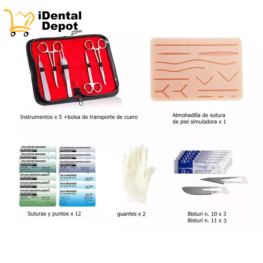 Kit De Práctica De Suturas Modelos Anatómicos Para Estudiant