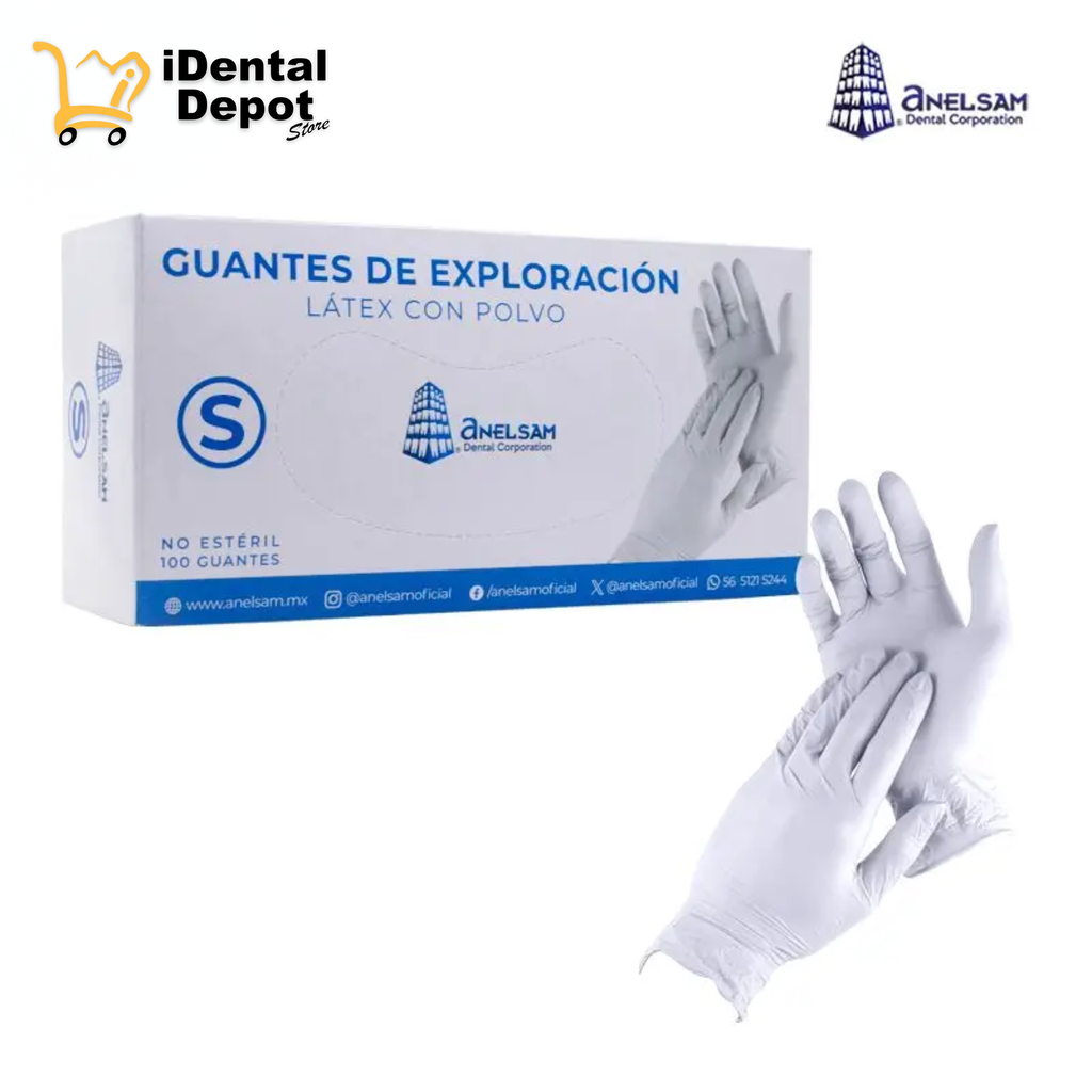 GUANTES DE LATEX CHICO CON 100 PIEZAS ANELSAM