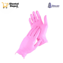 GUANTES ROSAS DE NITRILO CHICO CON 100 PIEZAS ANELSAM