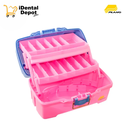CAJA PLANO 2 CHAROLAS 6202 ROSA 14.25X8.5X7.75
