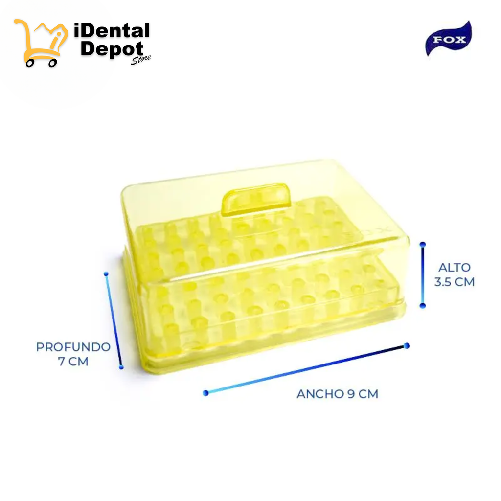 FRESERO PLASTICO PARA 63 FRESAS FOX AMARILLO