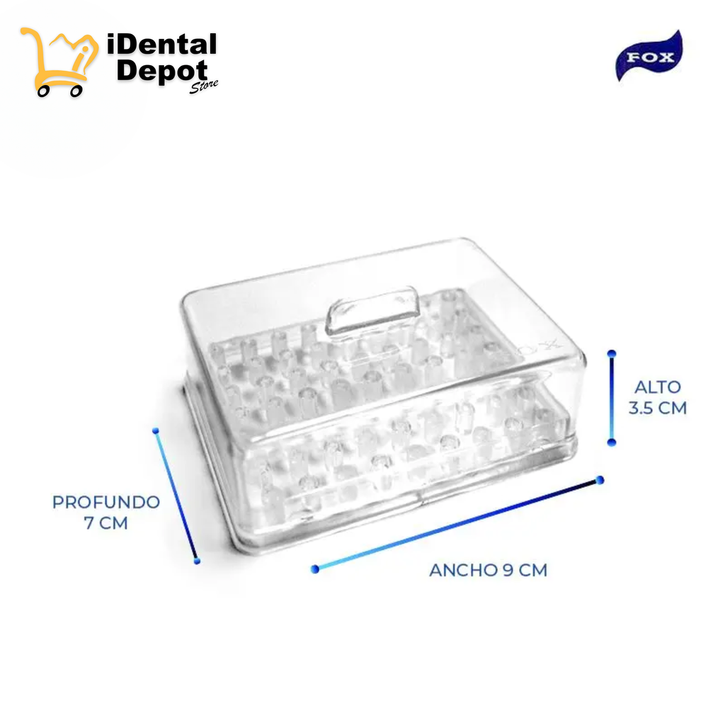 FRESERO PLASTICO PARA 63 FRESAS FOX TRANSPARENTE