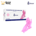GUANTES ROSAS DE NITRILO MEDIANO CON 100 PIEZAS ANELSAM