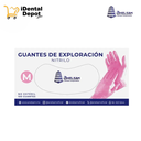 GUANTES ROSAS DE NITRILO MEDIANO CON 100 PIEZAS ANELSAM