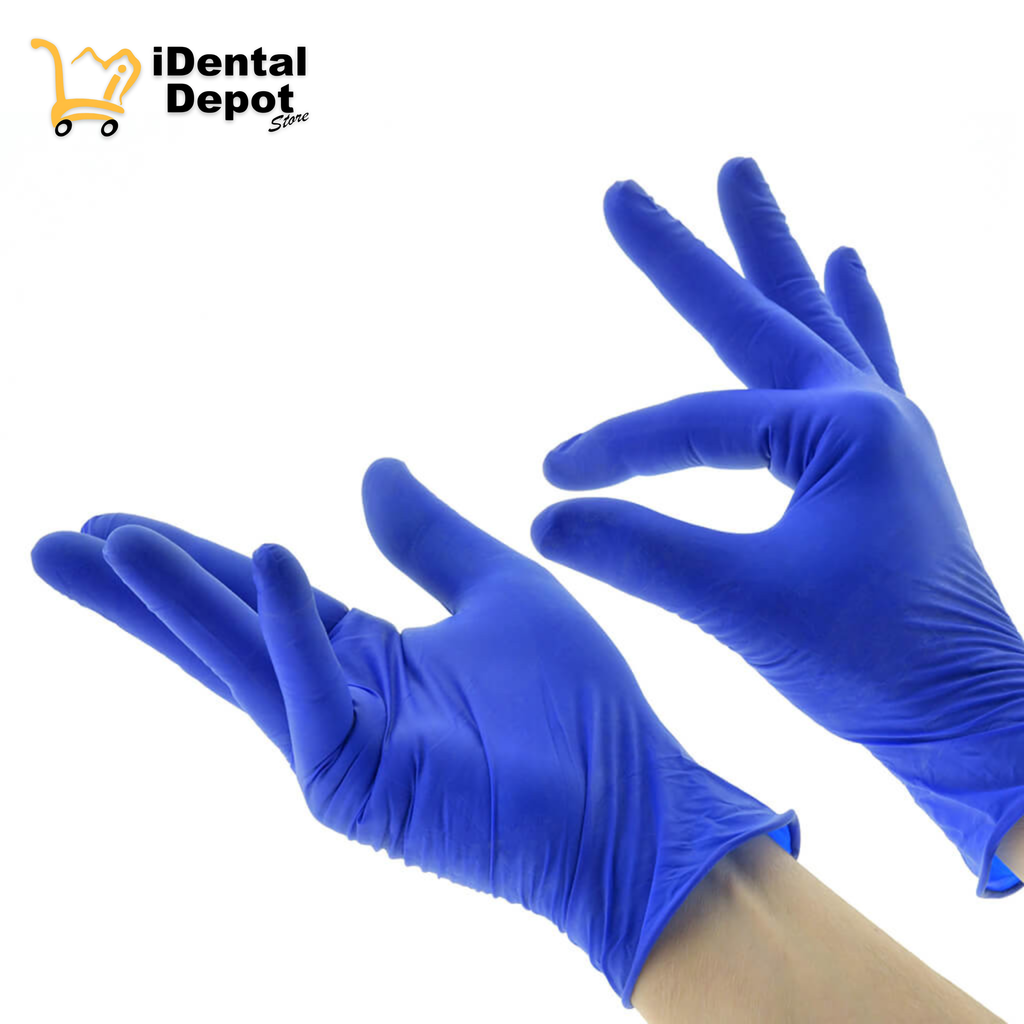 GUANTES WIDENT LATEX SIN POLVO M AZUL OBSC C/100