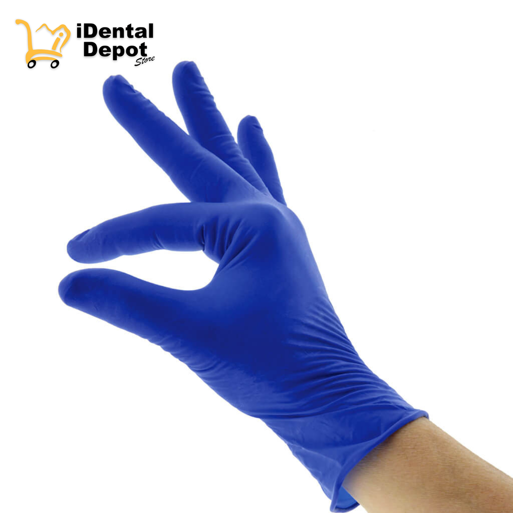 GUANTES WIDENT LATEX SIN POLVO M AZUL OBSC C/100