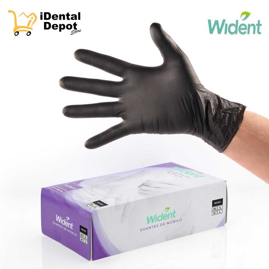 GUANTES WIDENT NITRILO S NEGRO C/100