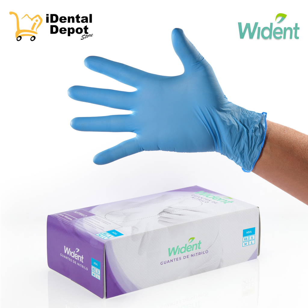 GUANTES WIDENT NITRILO M AZUL C/100