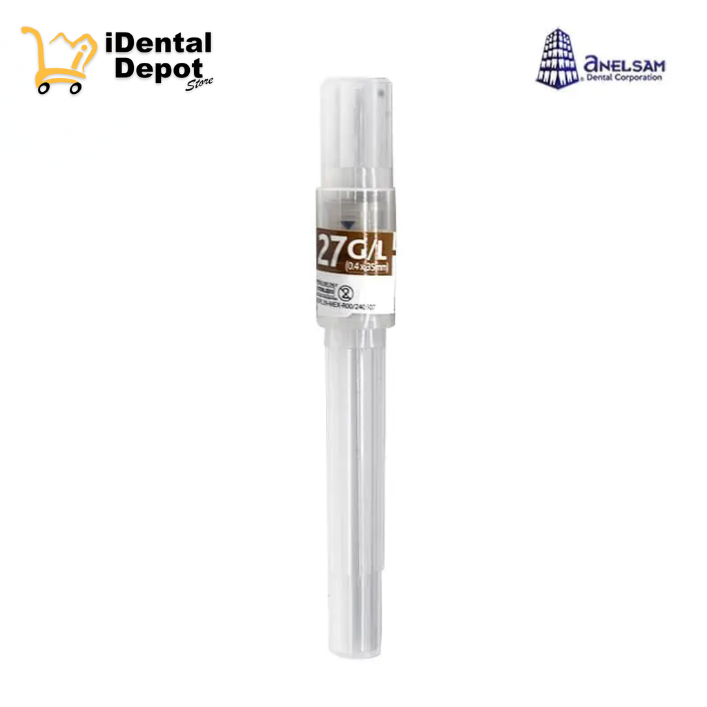 AGUJAS DENTALES ESTERILES 27 LARGA (0.4X35mm) ANELSAM PAQ C/100