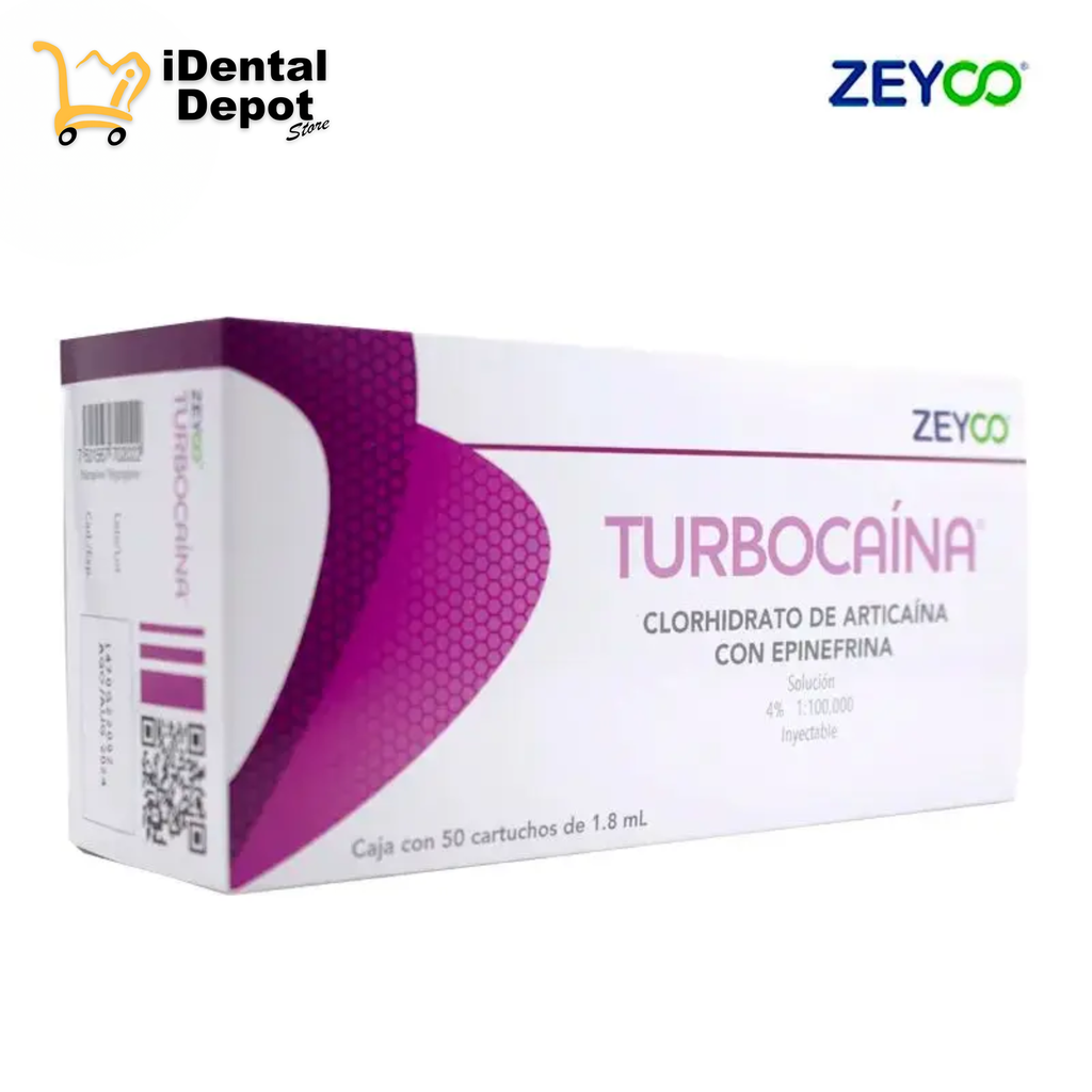 TURBOCAINA PLASTICO ARTICAINA 4% CON EPINEFRINA CARTUCHO CON 50