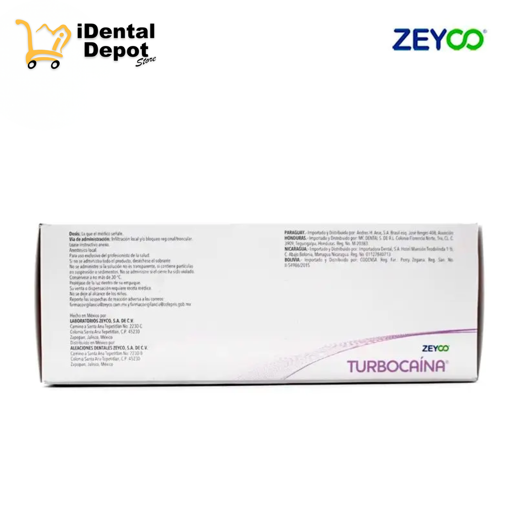TURBOCAINA PLASTICO ARTICAINA 4% CON EPINEFRINA CARTUCHO CON 50