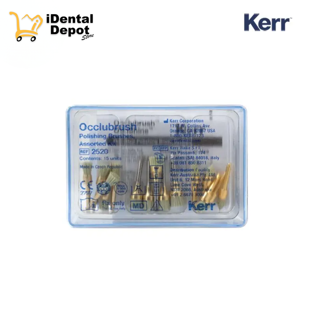 KIT SURTIDO ESCOBILLA PULIDO OCCLUBRUSH 15 UNID (5 COPAS REGULARES, 5 COPAS PEQUEÑAS, 5 PUNTAS)