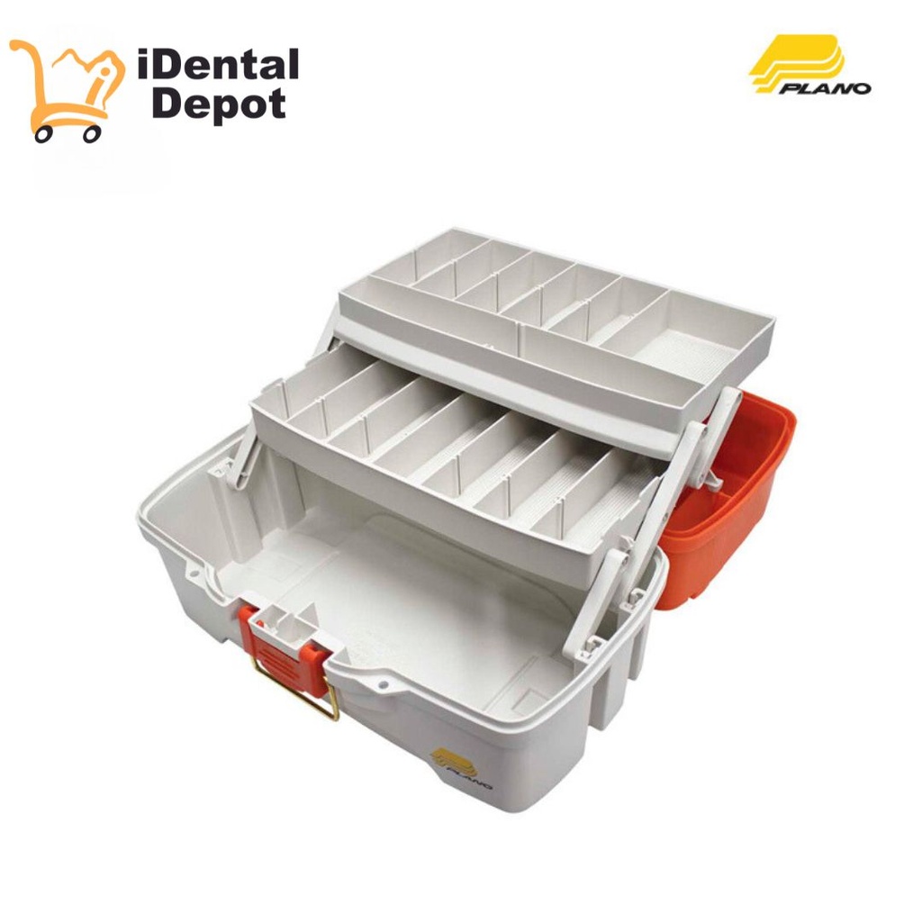 CAJA PLANO 2 CHAROLAS 6202 NARANJA/BLANCO 14.25X8.5X7.75
