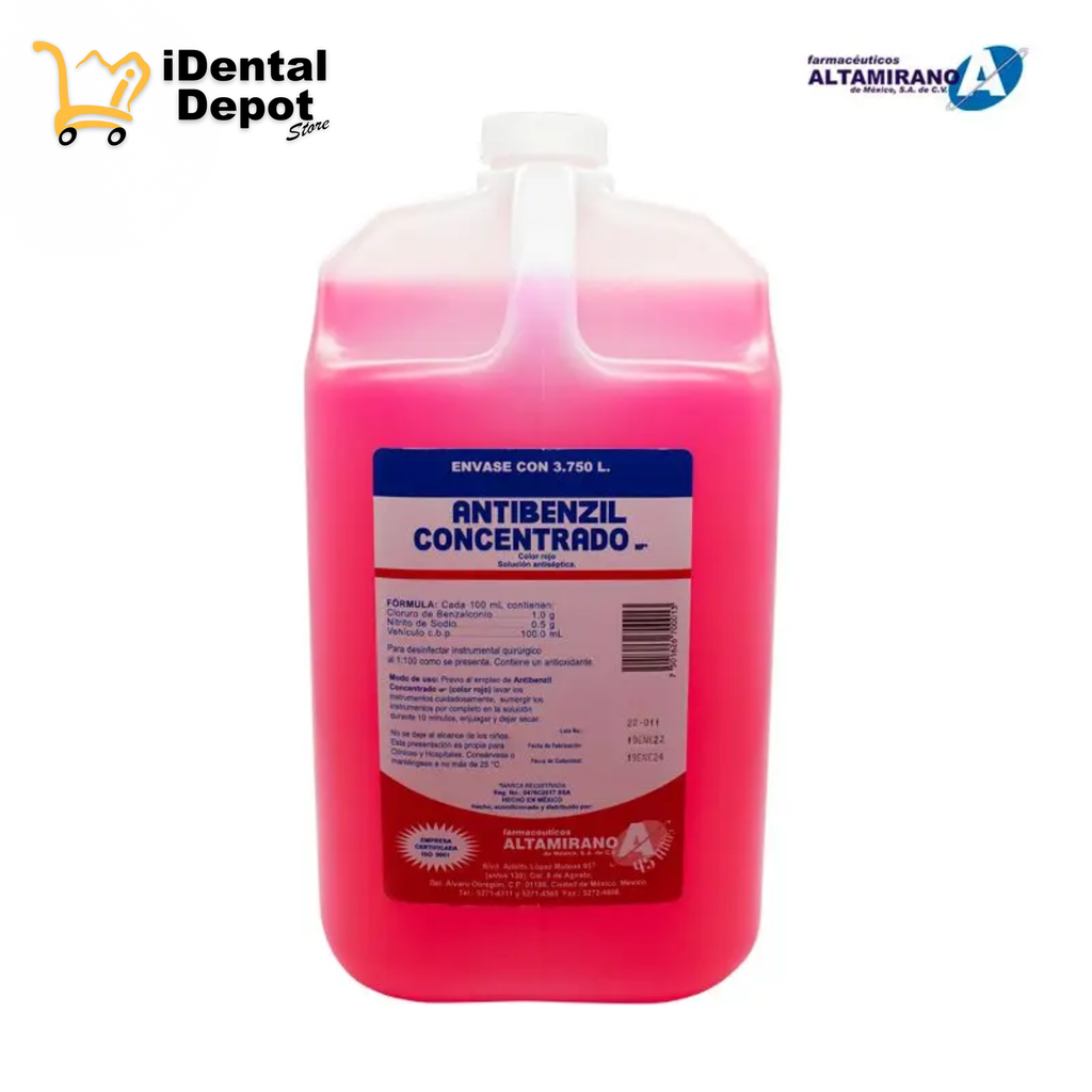 SOLUCIÓN ANTISÉPTICA - JABÓN ANTIBENZIL CONCENTRADO 3.750 ROJO
