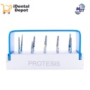 KIT DE FRESAS DE DIAMANTE PARA PROTESIS CON 10 MDT