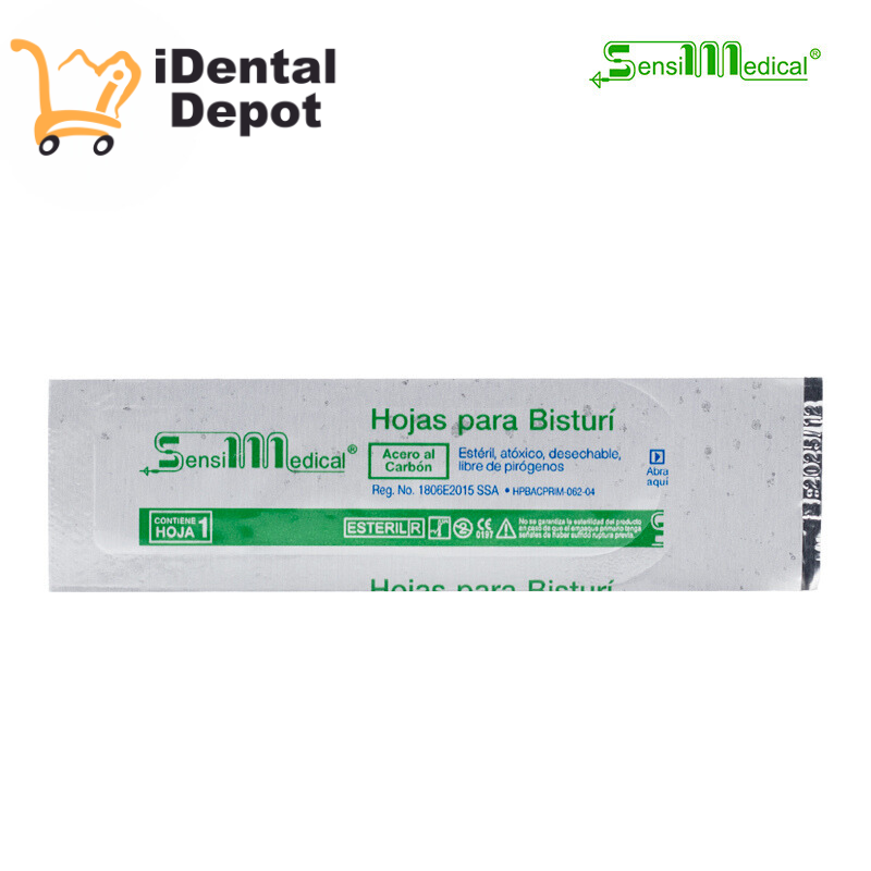 HOJA BISTURI #12 SENSIMEDICAL DE ACERO AL CARBON
