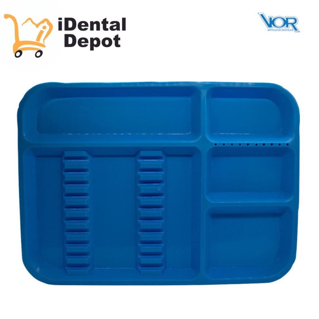 CHAROLA PLASTICO ACANALADA CHICA AZUL