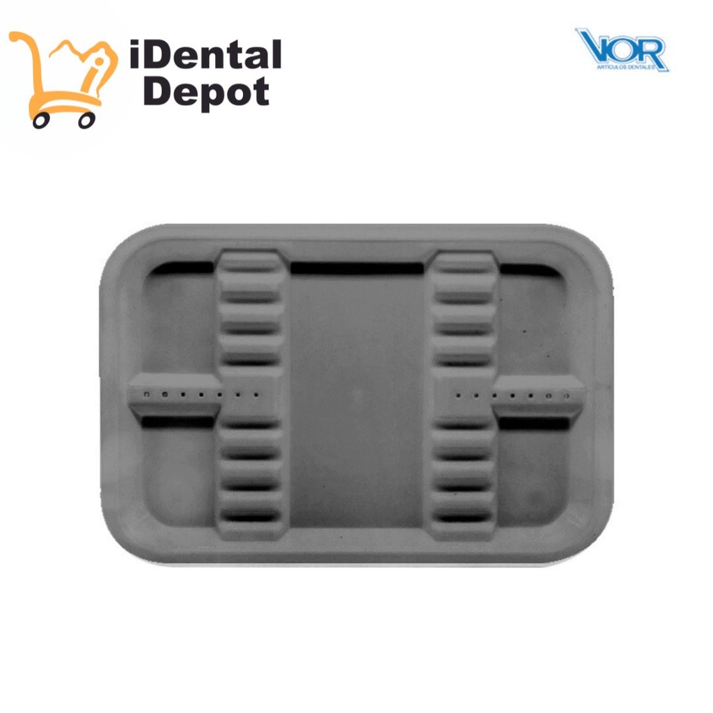 CHAROLA PLASTICO ACANALADA CHICA GRIS
