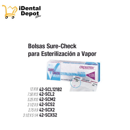 BOLSAS PARA ESTERILIZAR
SURE-CHECK 3 1/2 X 5 1/4  STERILIZATION POUCHES C/200