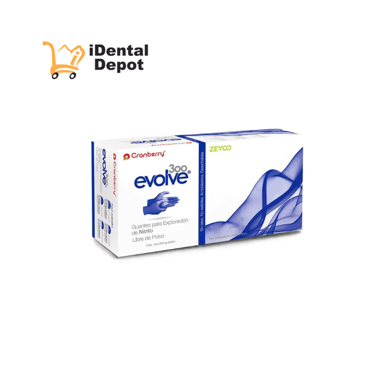 EVOLVE MED AZUL COBALTO - GUANTE NITRILO TEX. S/POLVO CAJA C/300 PZAS