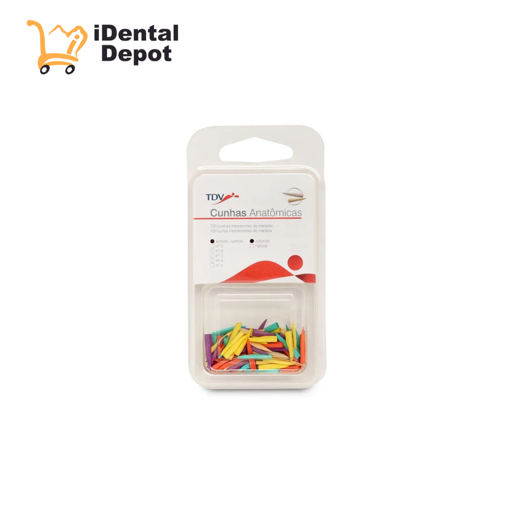 [T-4957C] CUÑAS ANATOMICAS - 100 CUÑAS DE MADERA SURTIDAS DE COLORES