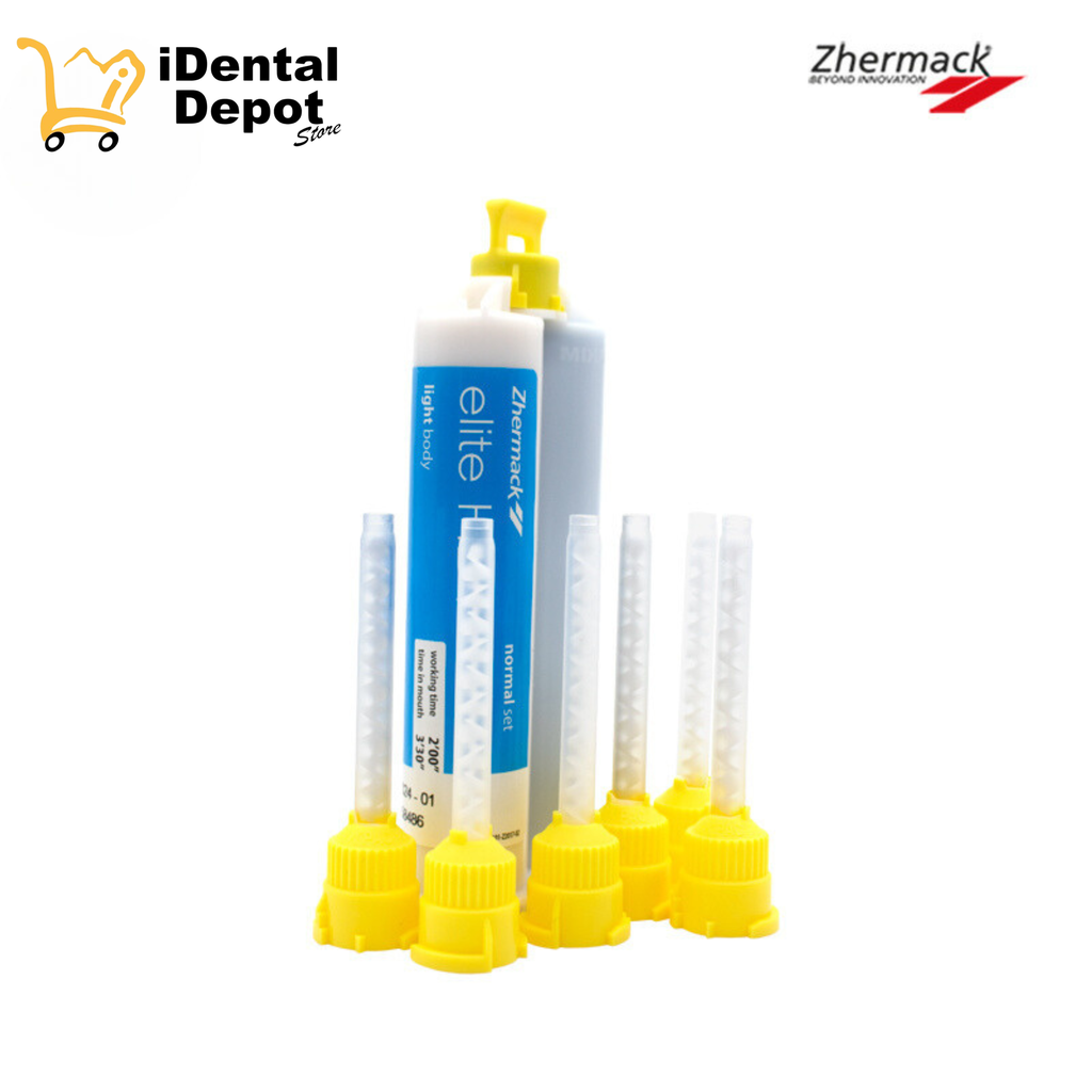 SILICÓN ELITE HD+ LIGHT BODY NORMAL SETTING 1 X 50 ml CON 6 PUNTAS (BAJA VISCOSIDAD)