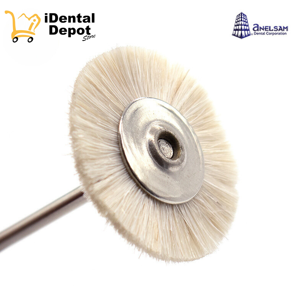 [WUHANWOOL] CEPILLO DE LANA BLANCO CON MANGO 25.4mm