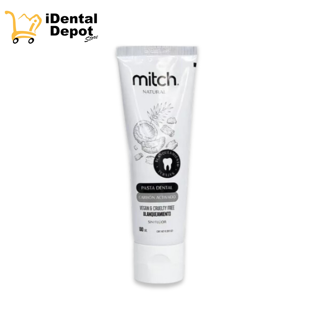 Pasta Dental Mitch Premium Carbón Activado 100ml Sin Flúor