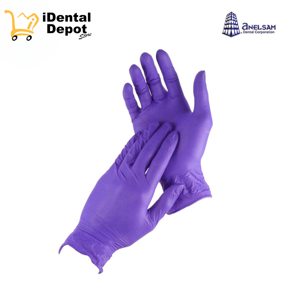 GUANTES MORADOS DE NITRILO CHICO CON 100 PIEZAS ANELSAM