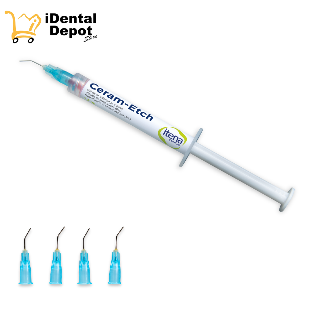 GRABADOR CERAM ETCH ETCHING FOR CERAMICS 2 X 1, 2 ML SYRINGES + 4 TIPS (9% BUFFERED HYDROFLUORIDC ACID GEL)