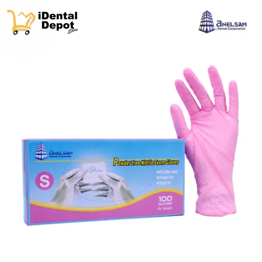 GUANTES ROSAS DE NITRILO CHICO CON 100 PIEZAS ANELSAM