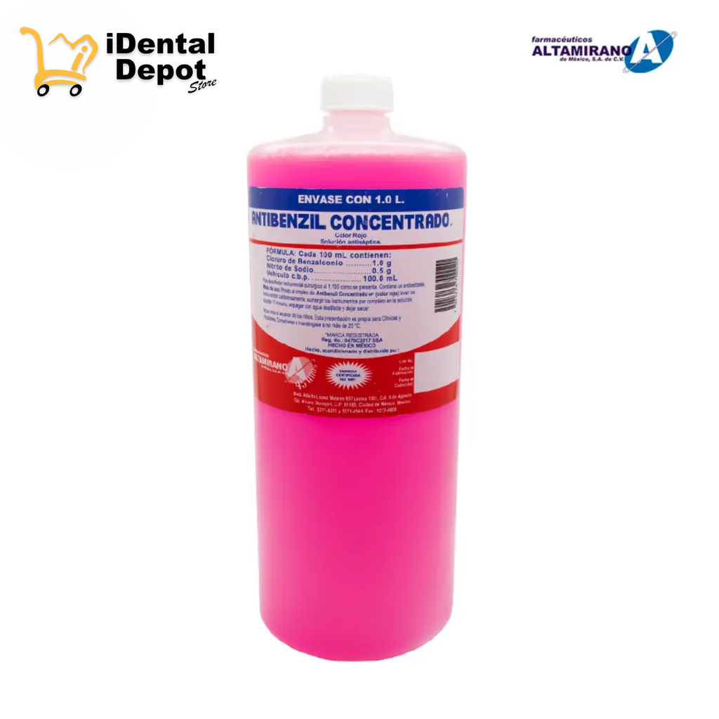 SOLUCIÓN ANTISÉPTICA - ANTIBENZIL CONCENTRADO 1LT ROJO