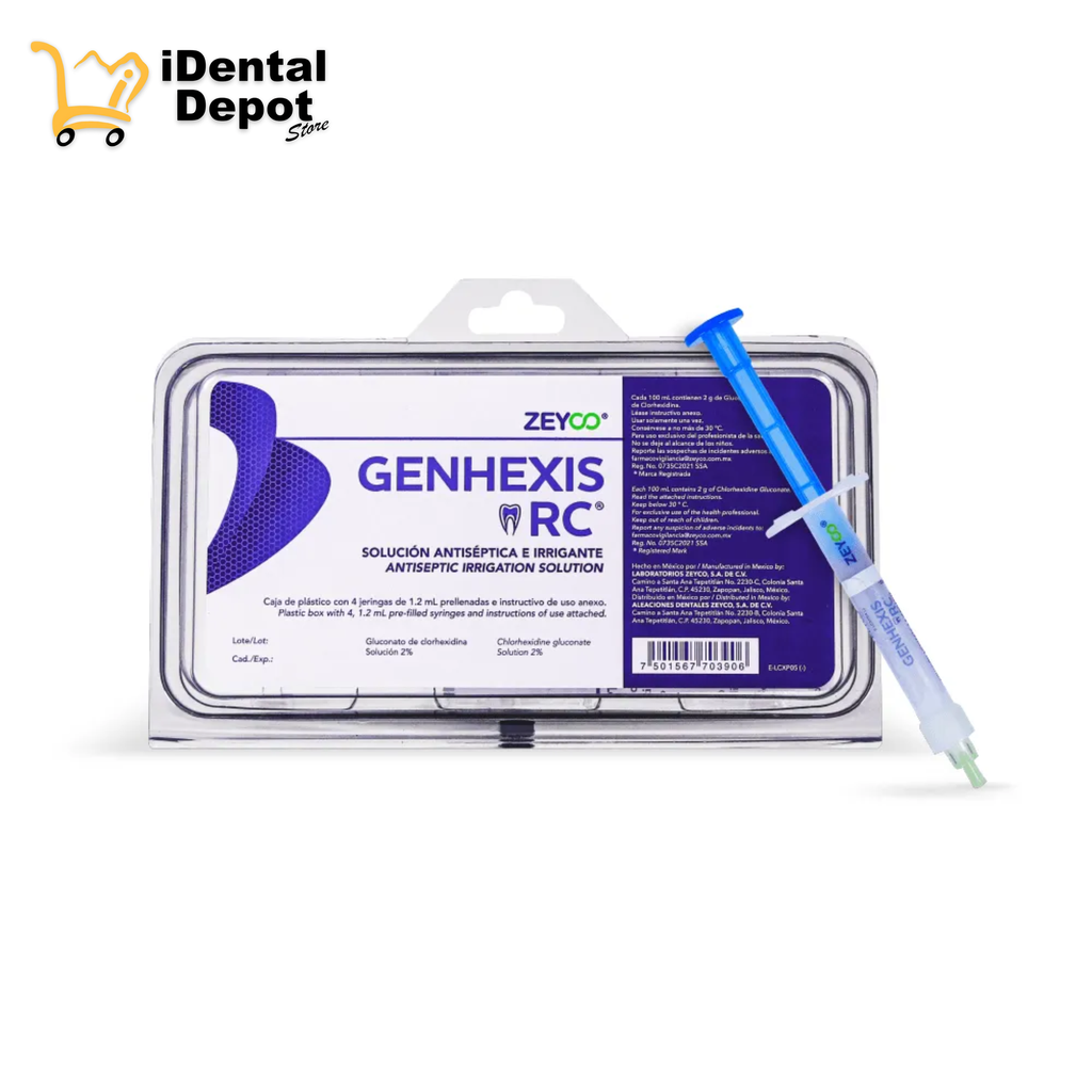 [ZE-GXIS4J] GENHEXIS 4 JERINGAS - GLUCONATO DE CLORHEXIDINA AL 2% JERINGA 1.2 mL c/jeringa 