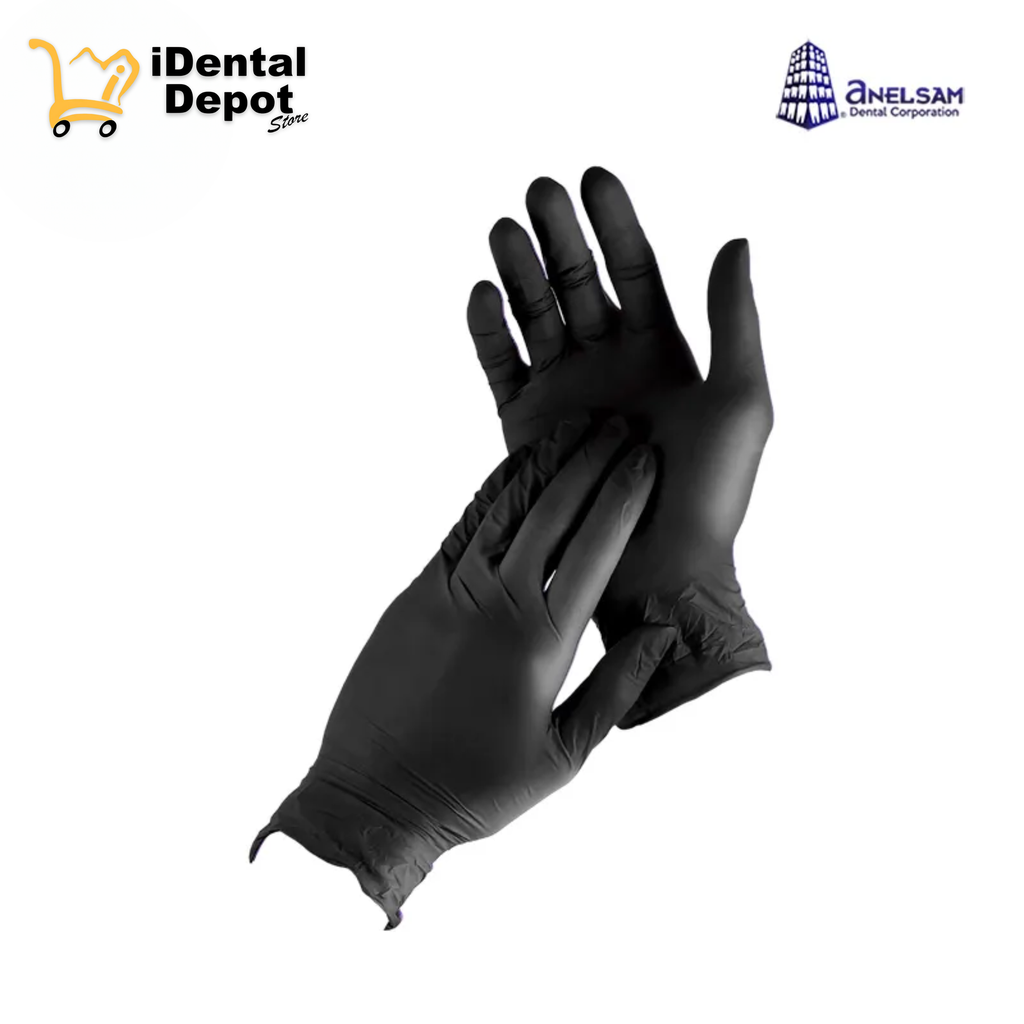 GUANTES NEGROS DE NITRILO CHICO CON 100 PIEZAS ANELSAM