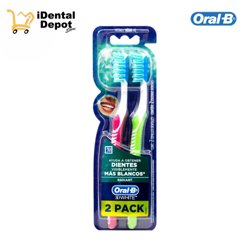 [7506195129166] CEPILLO 3D WHITE ADVANTAGE MEDIANO 40 CON 2 ORAL-B