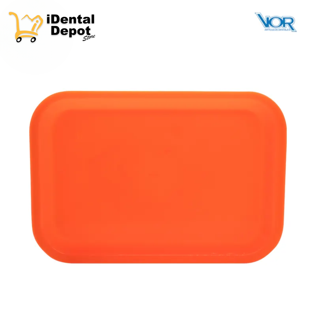 CHAROLA PLASTICO LISA CHICA NARANJA