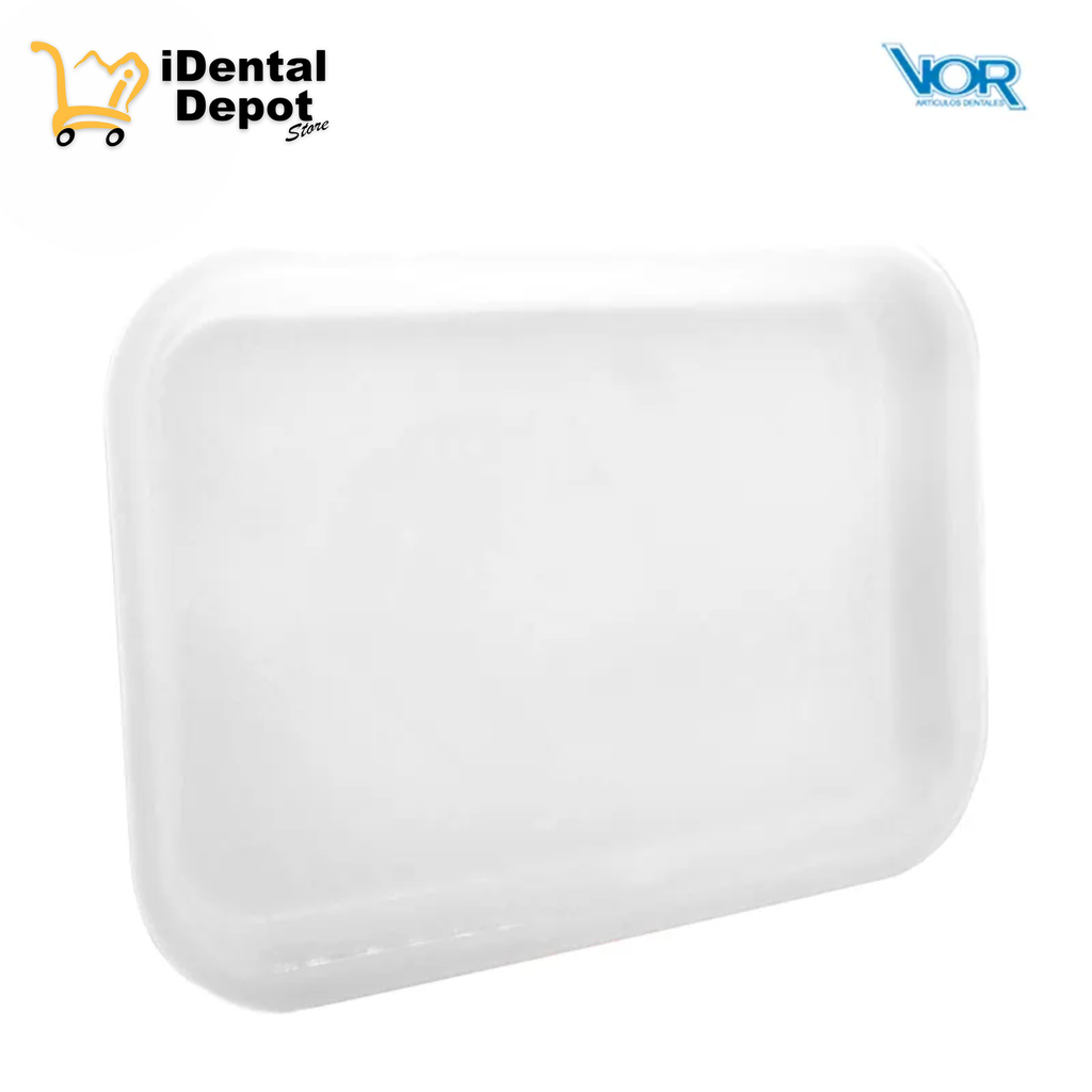 CHAROLA PLASTICO LISA CHICA BLANCA