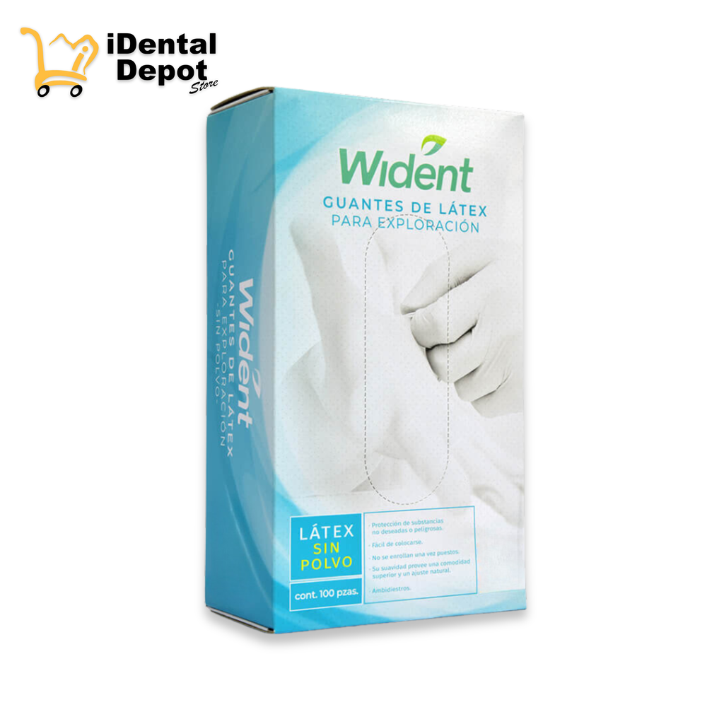 GUANTES WIDENT LATEX SIN POLVO GRANDE NATURAL C/100