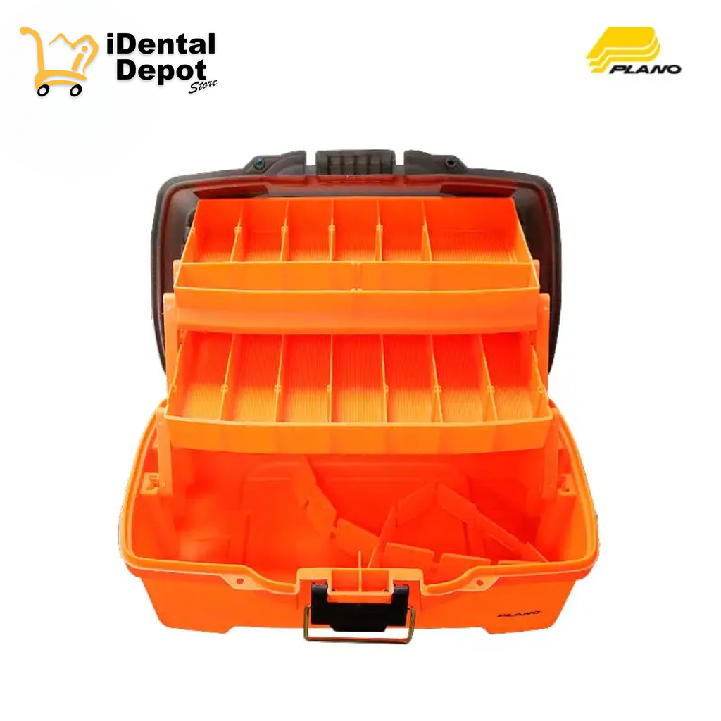 [TME6221-10] CAJA PLANO 2 CHAROLAS 6202 NARANJA /TAPA NEGRA