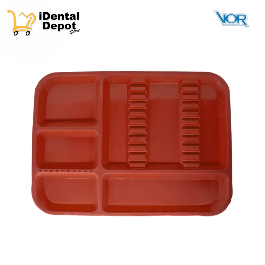 CHAROLA PLASTICO ACANALADA CAFE (VOR)