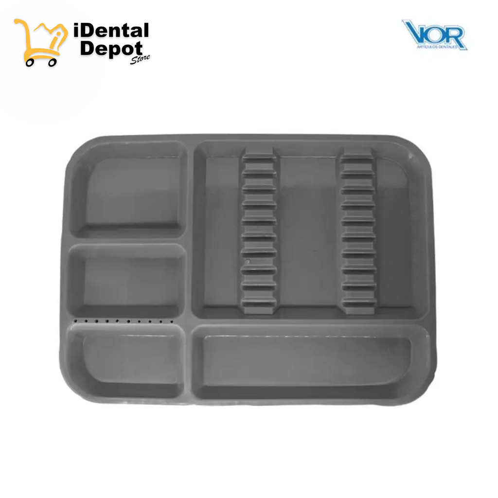 CHAROLA PLASTICO ACANALADA GRIS (VOR)