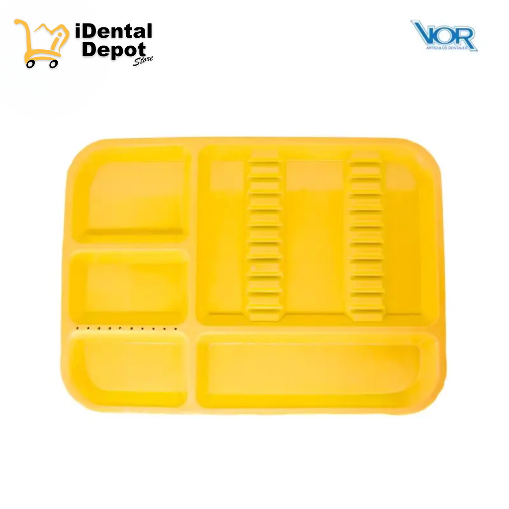 CHAROLA PLASTICO ACANALADA AMARILLA (VOR)
