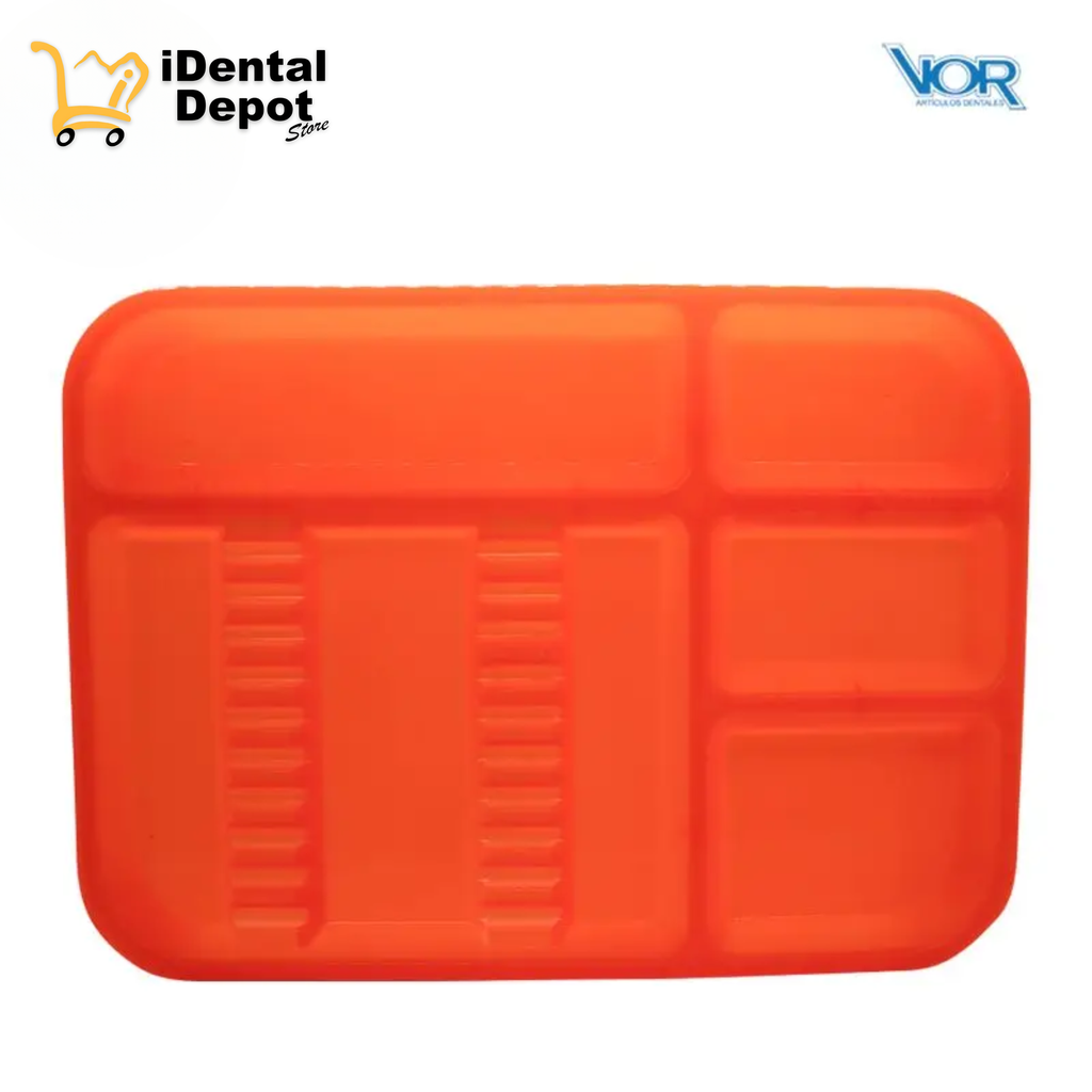 CHAROLA PLASTICO ACANALADA NARANJA (VOR)