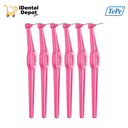 ANGLE IDB #0 ROSA - CEPILLO INTERDENTAL CABEZAL ANGULADO MANGO LARGO SIZE 0.4mmBLISTER 6 PZS