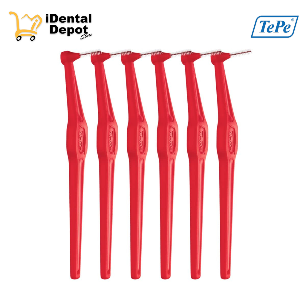 ANGLE IDB #2 ROJO - CEPILLO INTERDENTAL CABEZAL ANGULADO MANGO LARGO SIZE 0.5mmBLISTER 6 PZS