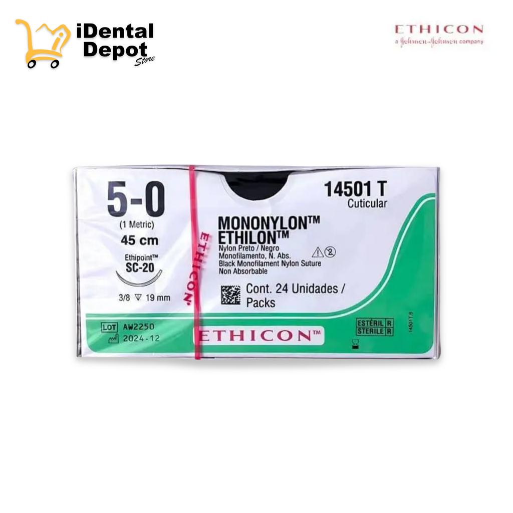 SUTURA 5-0 NYLON 45 X 2.0CM c/u