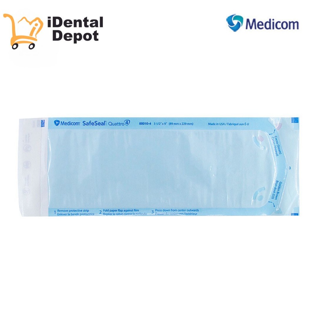 BOLSA PARA ESTERILIZAR 3 1/2 X 9 MEDICOM PAQ C/200 